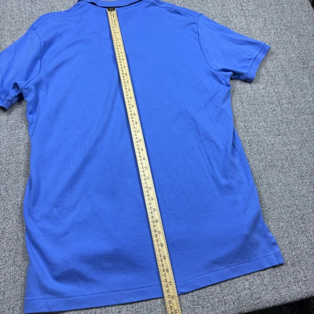 Polo Ralph Lauren Polo Shirt Mens L Blue Short Sleeve Yellow Pony Classic Fit